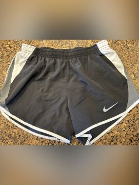 Nike Dri Fit Black Athletic Shorts with White Accents